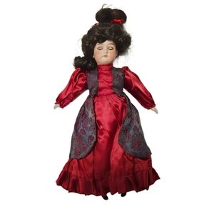 Antique German Bisque (Porcelain) Doll   16" Tall   Blue Glass Sleep Eyes